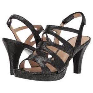 Naturtalizer Pressley Women's Black Leather Strappy Sandals WIDE WIDTH Sz 8.5